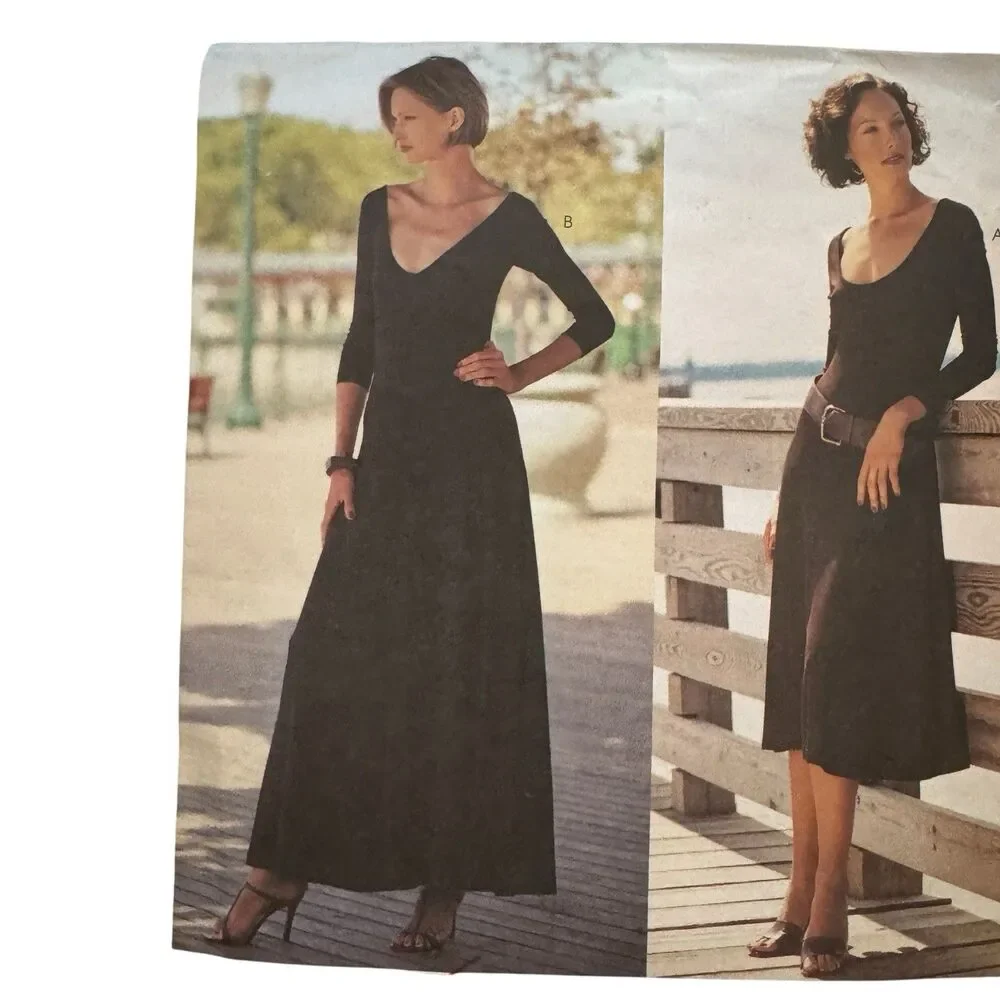 Vogue 2625 MICHAEL KORS Sewing Pattern Flared Pullover Maxi Dress Sz 8-12 UNCUT